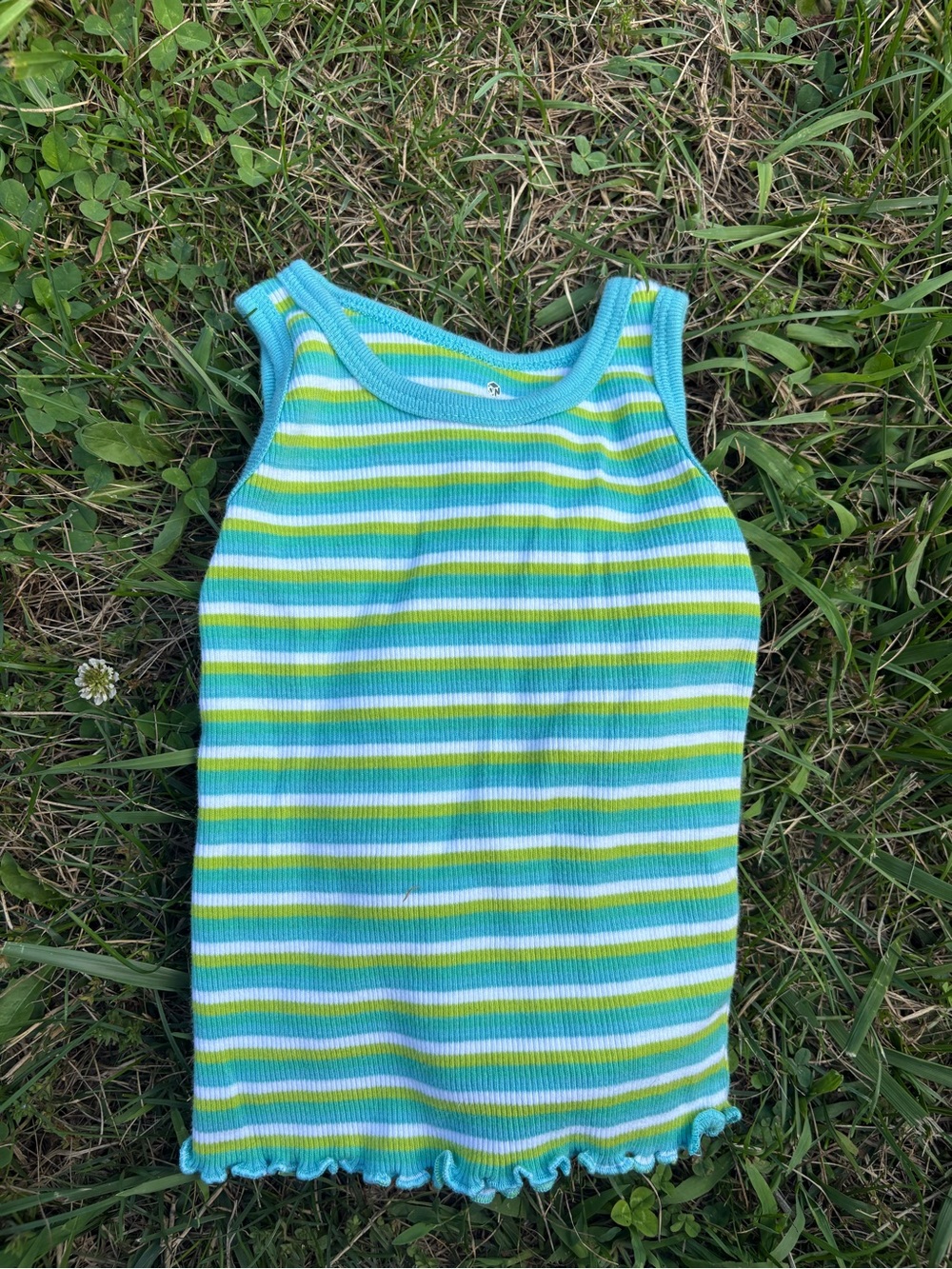 Old Navy Blue, Green & White Striped Girls' Tank